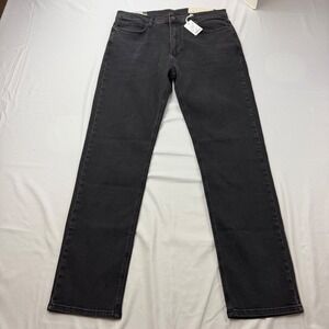 Marine Layer Original Slim Jeans Mens 36 x 32 Washed Black Stretch Denim